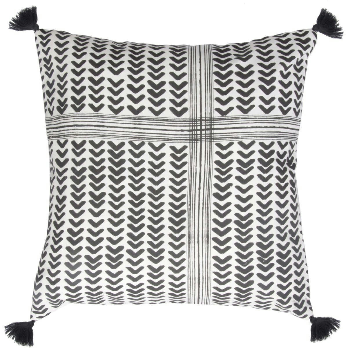 ZANZIBAR - Housse de coussin coton  50x50 noir