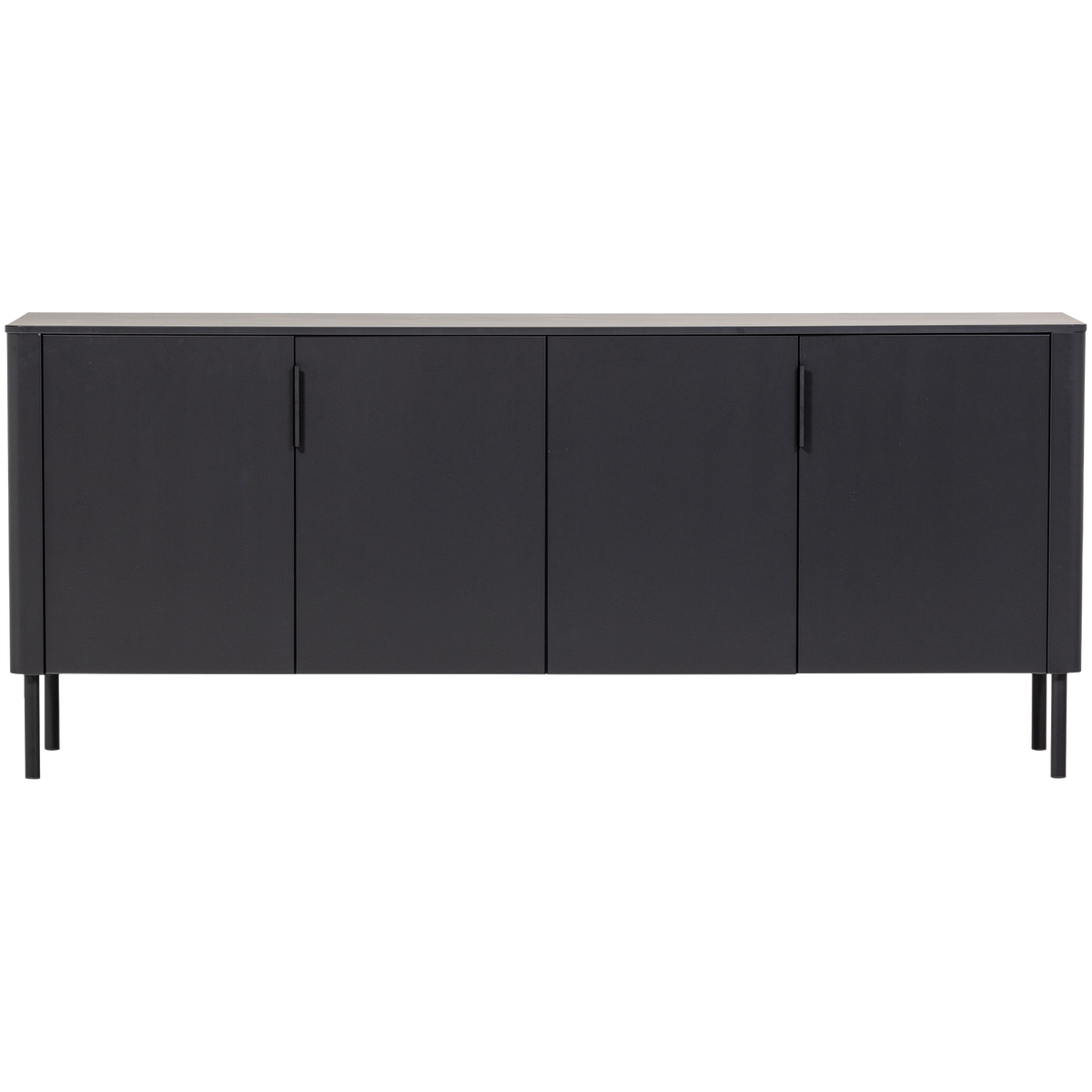 WOOOD dressoir Gunnar 200 cm - Grenen - Matzwart - 85x201x44