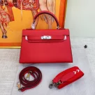Hermès Kelly22 Silver Buckle Epsom Tote