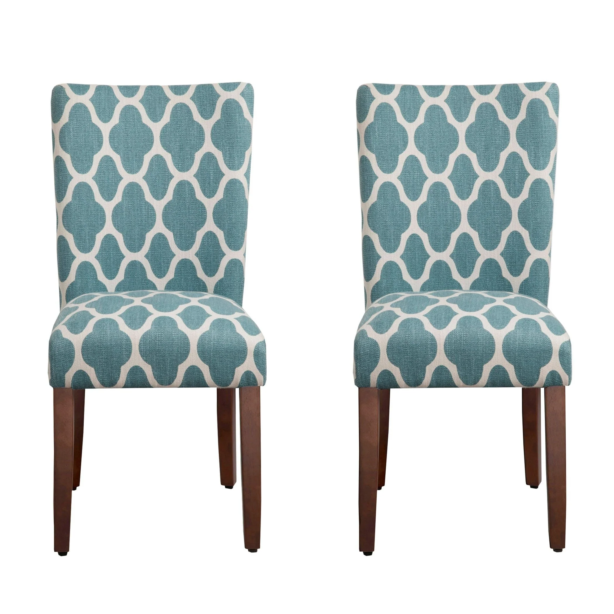 HomePop Classic Parsons Dining Chair - Geo Brights Teal (Set of 2)