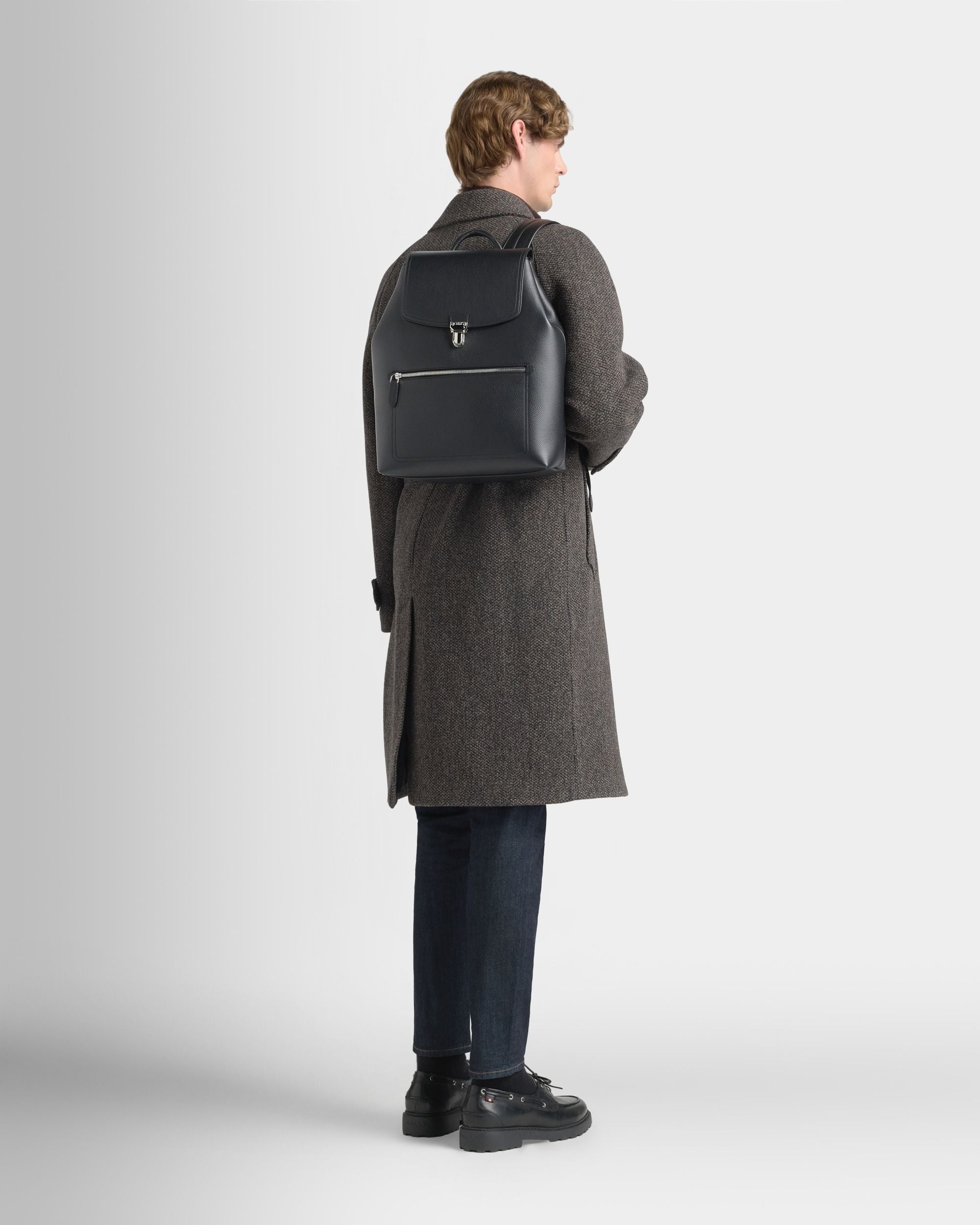 Capitol Rucksack Aus Genarbtem Leder In Schwarz
