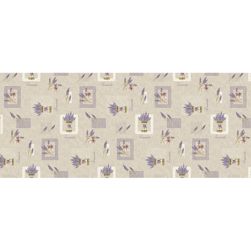 Toile cirée sur support non tissé Lavande 140 cm au mètre HOBBYTEX