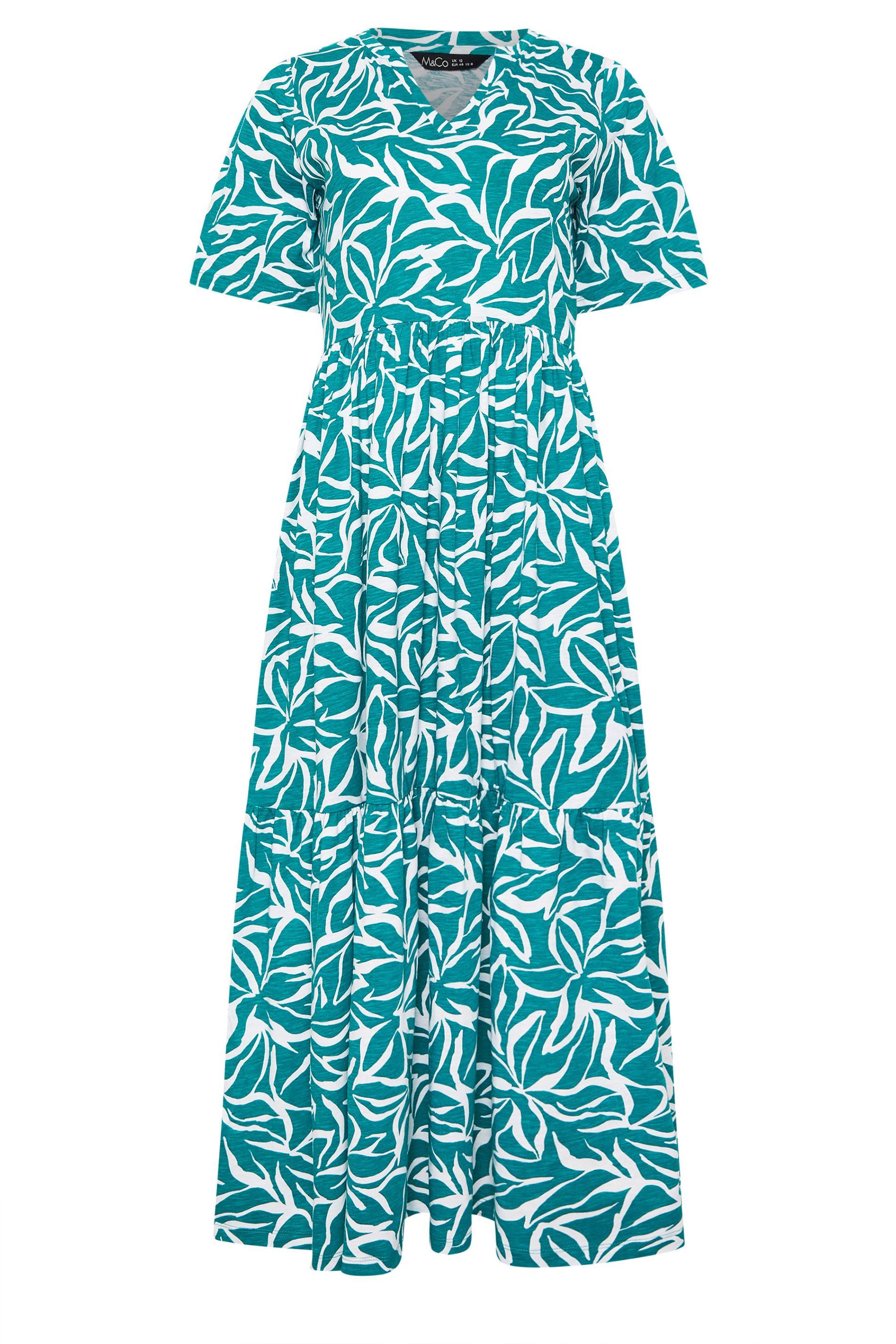 M&Co Abstract Print Tiered Cotton Maxi Dress