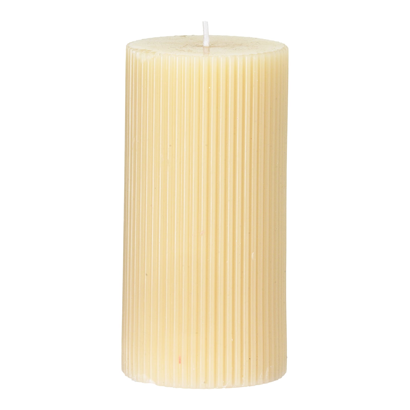 Stumpenkerze Rille Beige, ⌀ 7 cm, H 140 mm