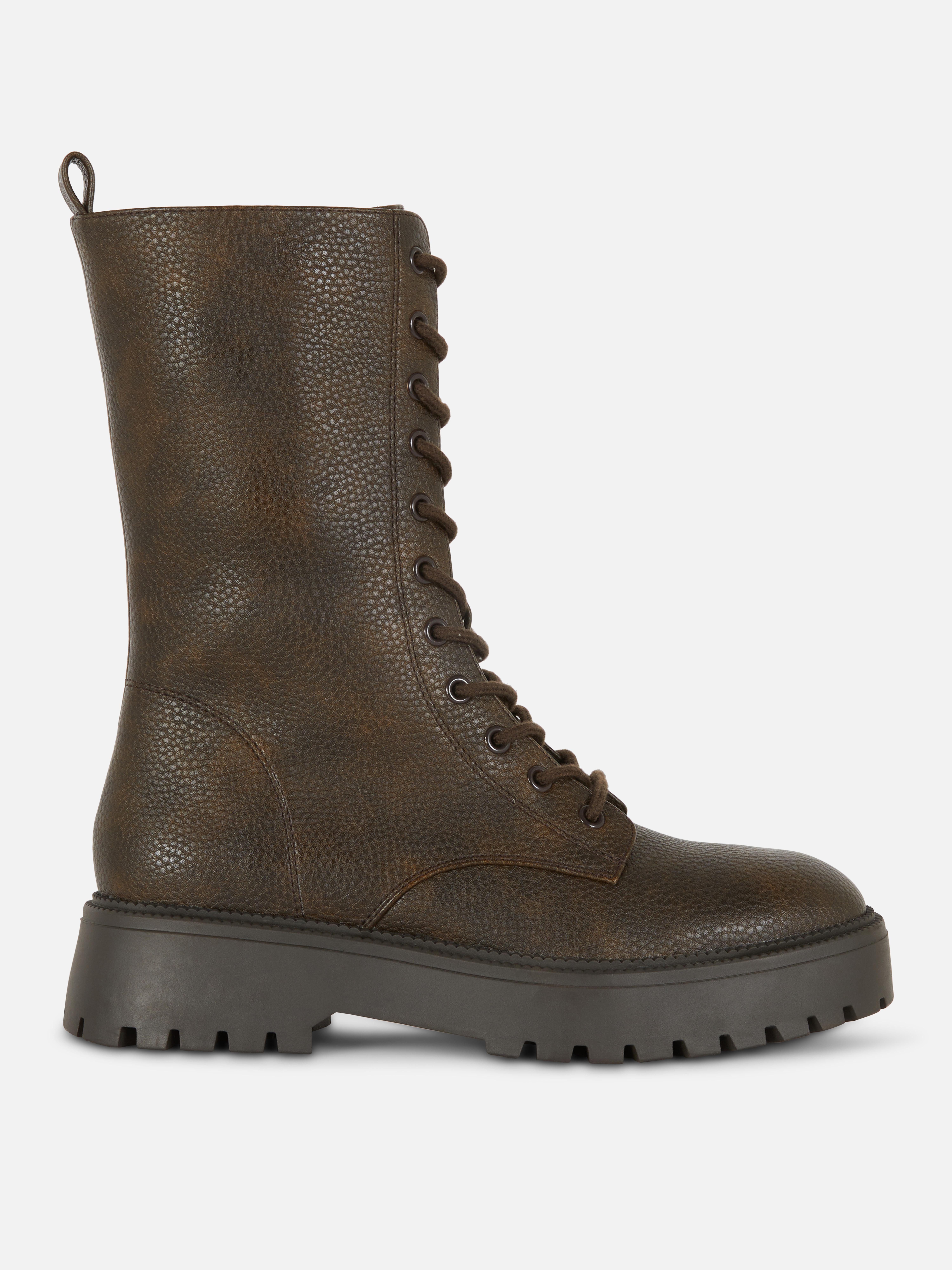 High Leg Lace Up Boots