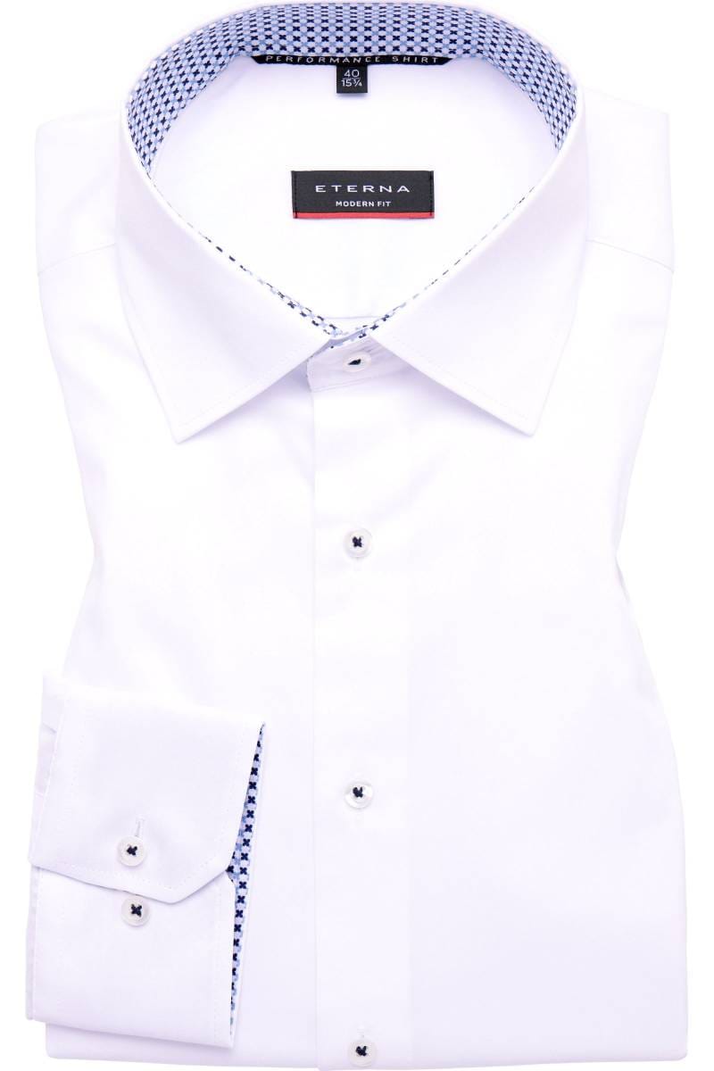 ETERNA Performance Modern Fit Tencel Hemd weiss, Einfarbig (extra kurzer Arm)