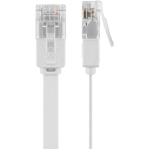 Câble RJ45 Cat6 2m non Blindé plat Blanc GOOBAY