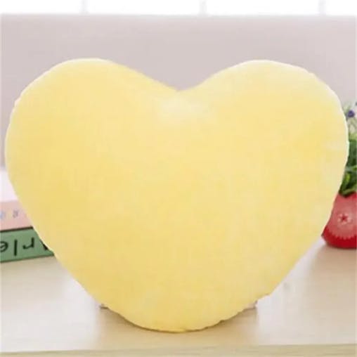 NNEOBA Soft Heart Plush Pillow Gift (Yellow)