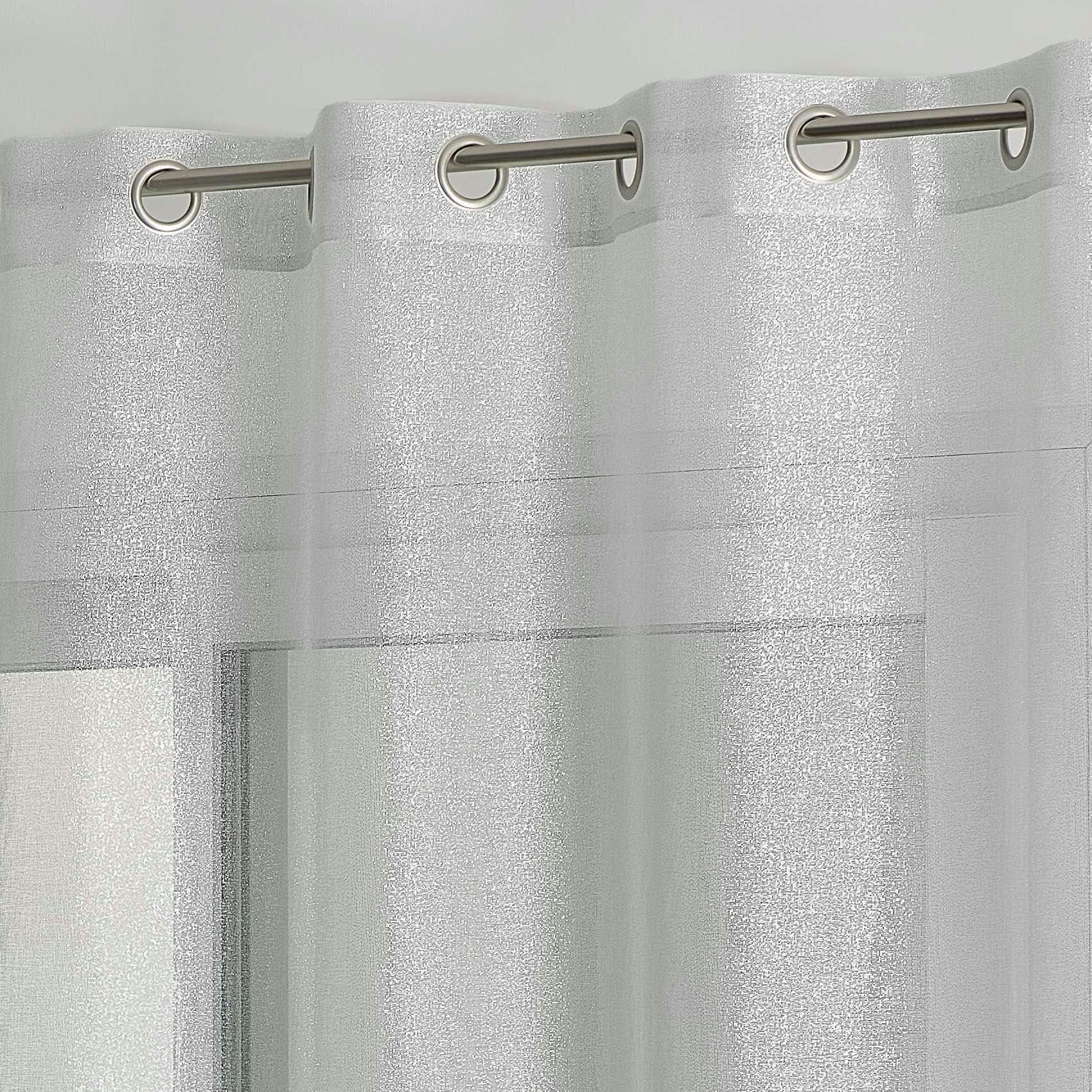 - Voilage tissé et argenté polyester argent 140x240 cm