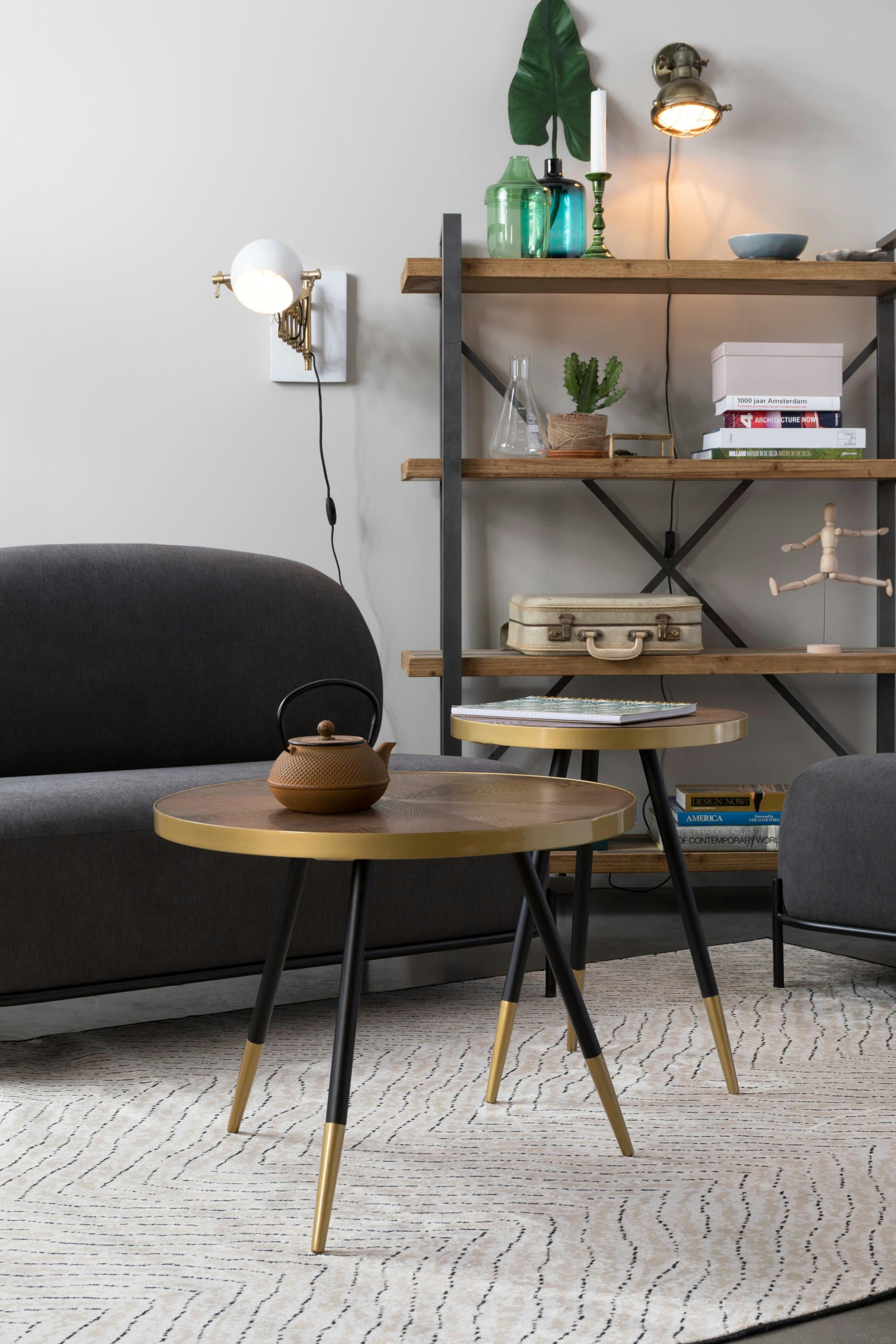 DENISE - Table d'appoint en bois marron