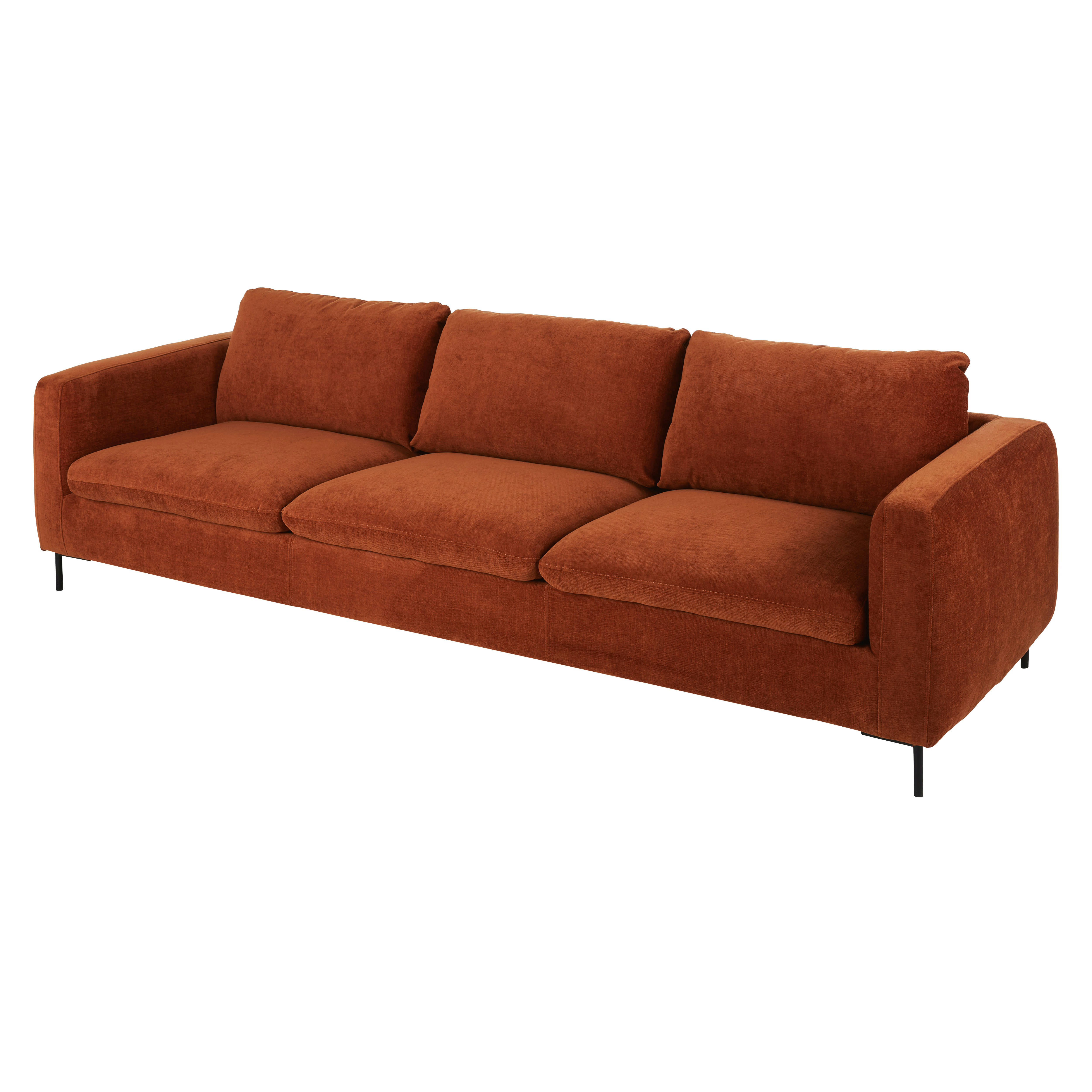 City - Canapé 3 places orange écureuil