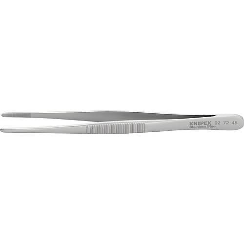 Knipex 92 72 45 Pince brucelle de précision émoussée 145 mm, pointes rondes larges, acier inoxydable