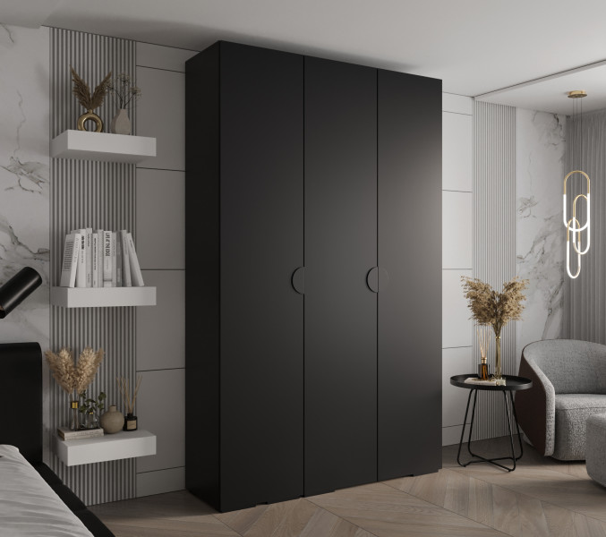 Szafa ubraniowa Garderoba INOVA 4 1,5SZ czarny czarny