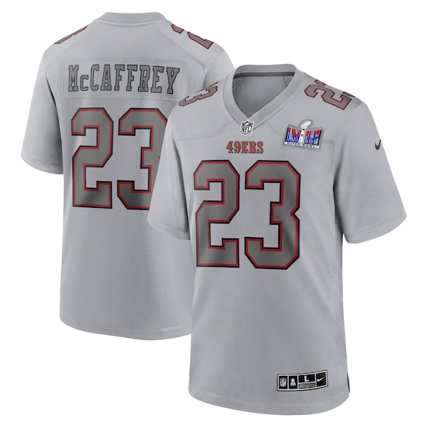 Christian McCaffrey San Francisco 49ers Nike Super Bowl LVIII Atmosphere Fashion Game Jersey - Gray