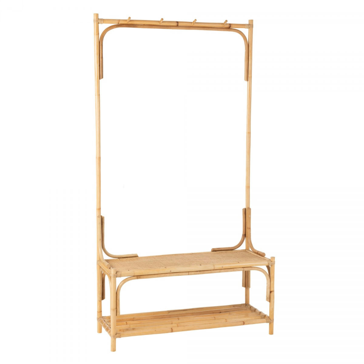 BOOBA - Banc porte manteau haut en rotin