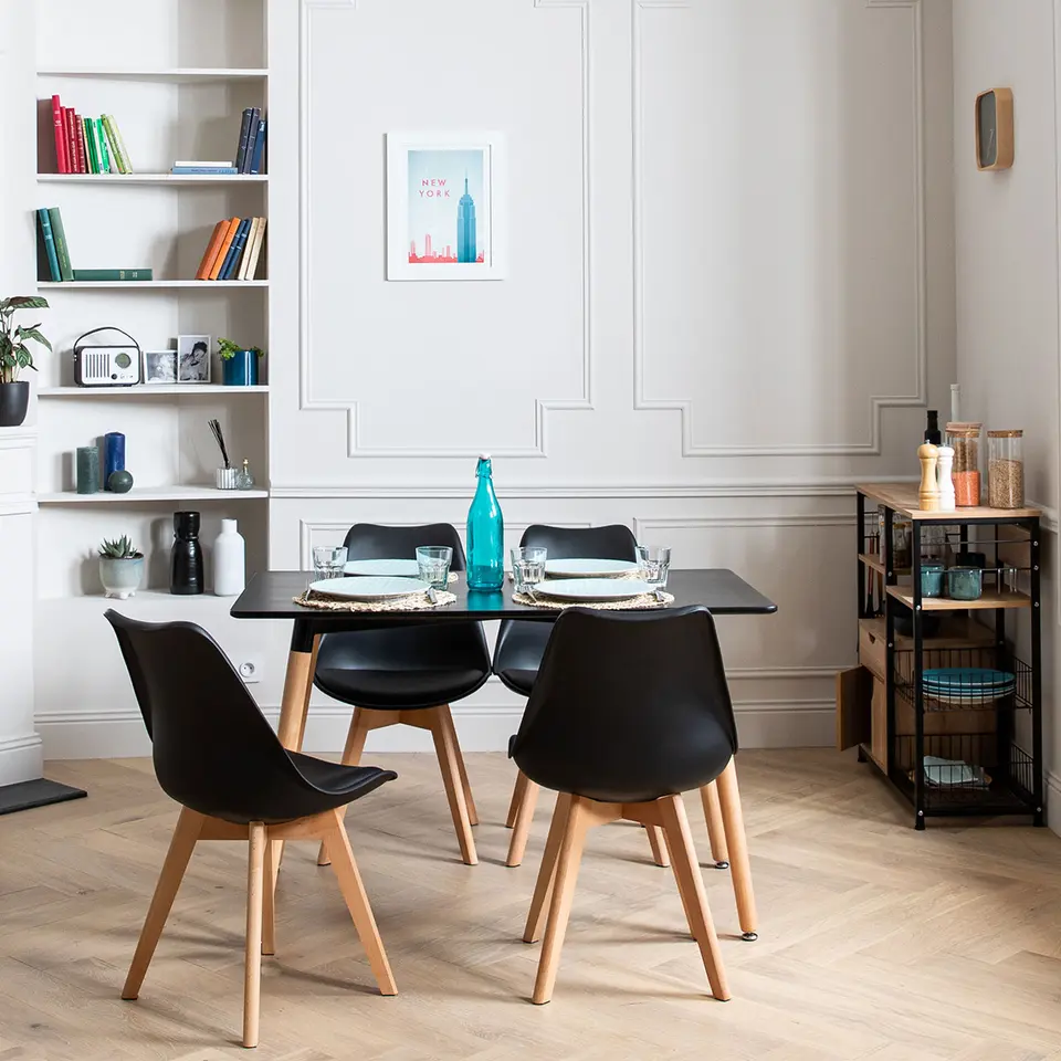 Happy Garden Tafel en stoelen - Zwart - MDF