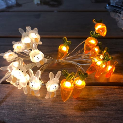 NNETM LED Copper Wire Rabbit Carrot Light String