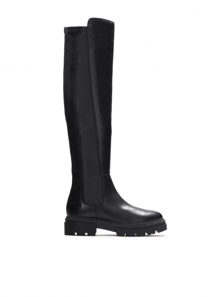 Ladies' black over-the-knee boots