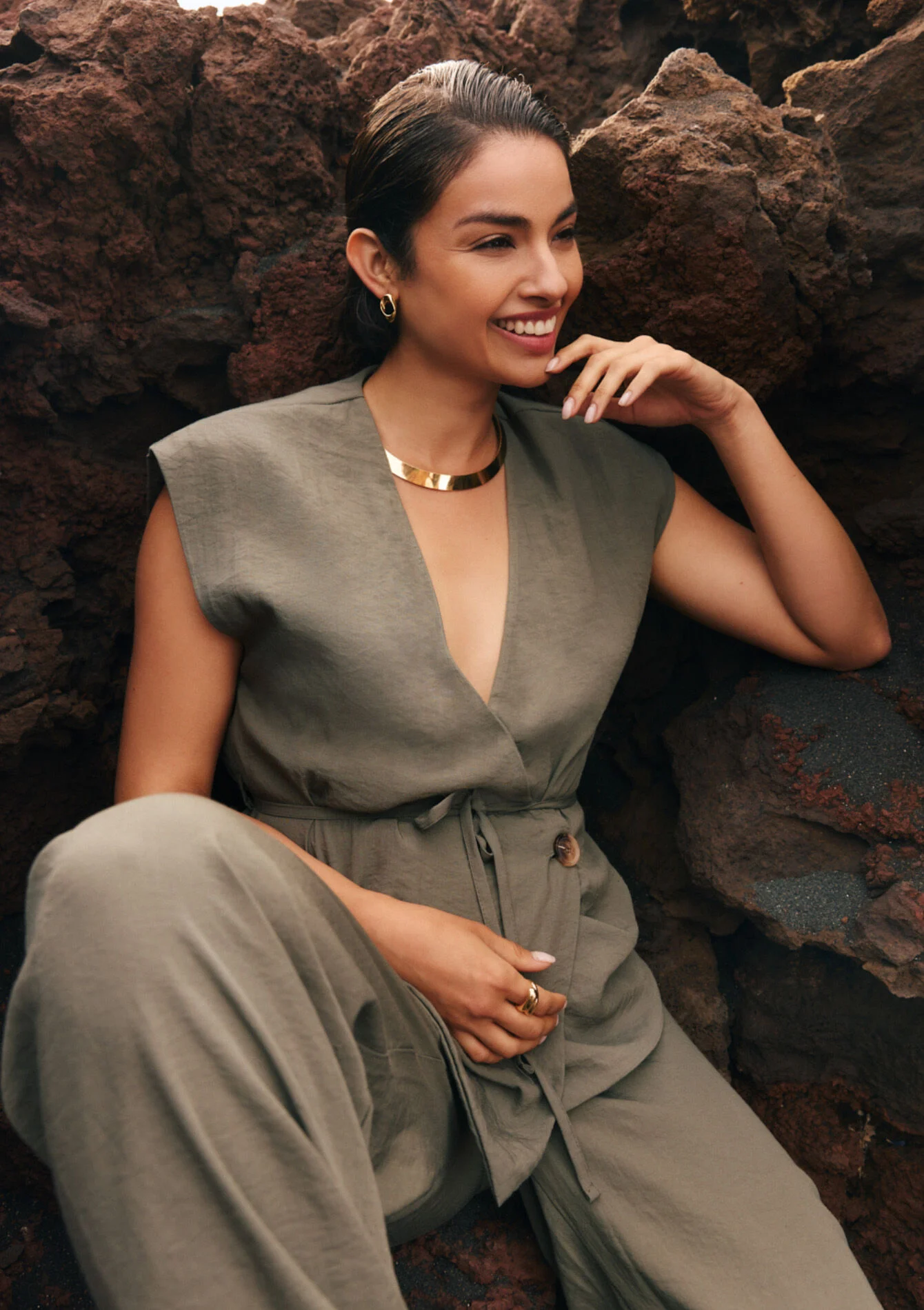 Wikkelblouse met strikceintuur