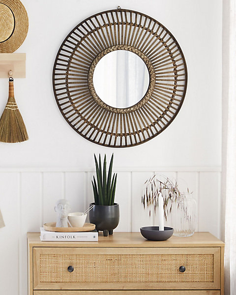 Miroir BLASITO 66 cm 66 cm Bambou Marron