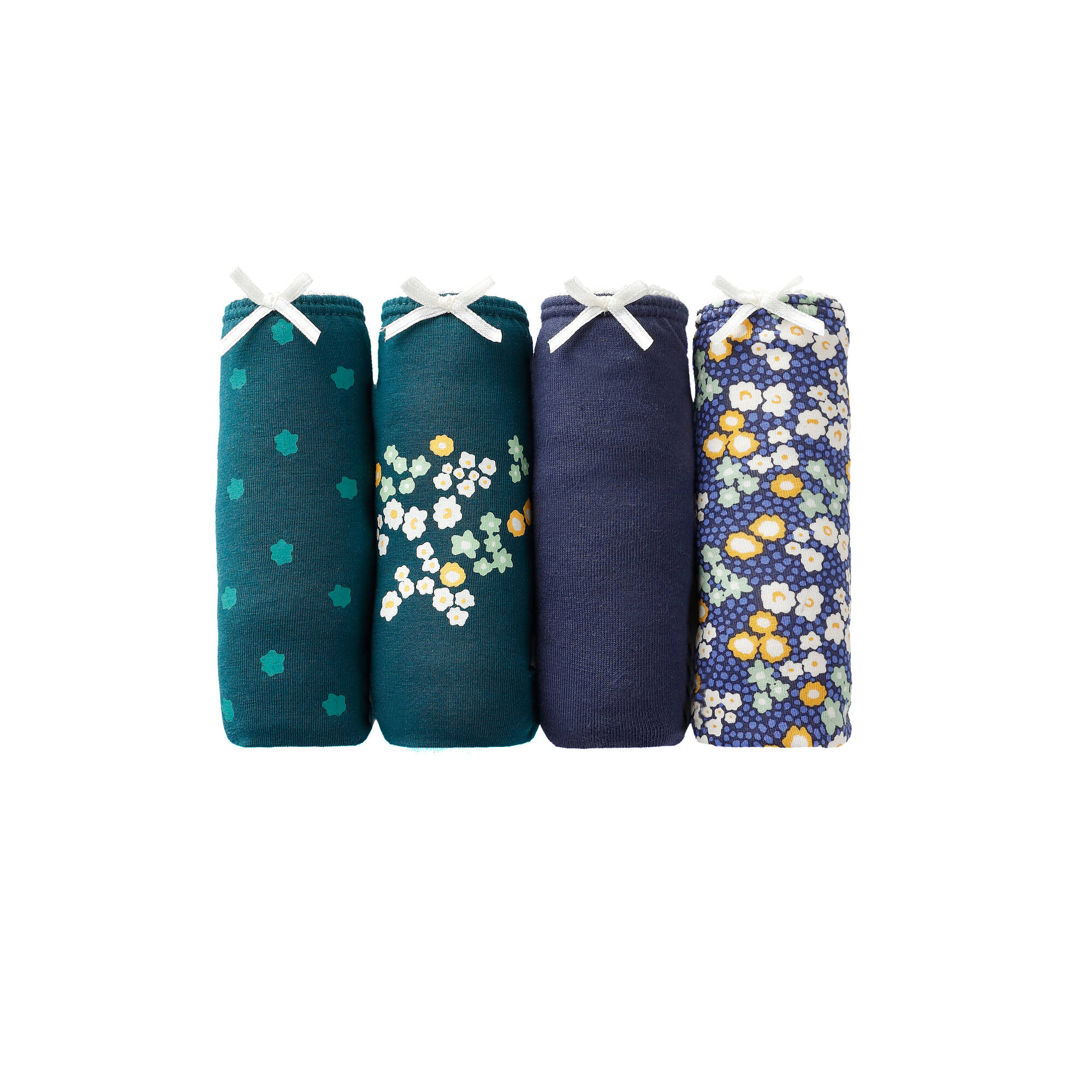 Shorty coton stretch imprimé "fleurs" - lot de 4