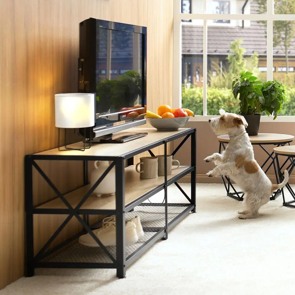 tectake TV-meubel , Industrieel Licht Hout, Eiken Sonoma