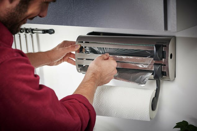 Leifheit Parat Royal Wall Mounted Foil Cling Film & Kitchen Roll Holder Dispenser 25660