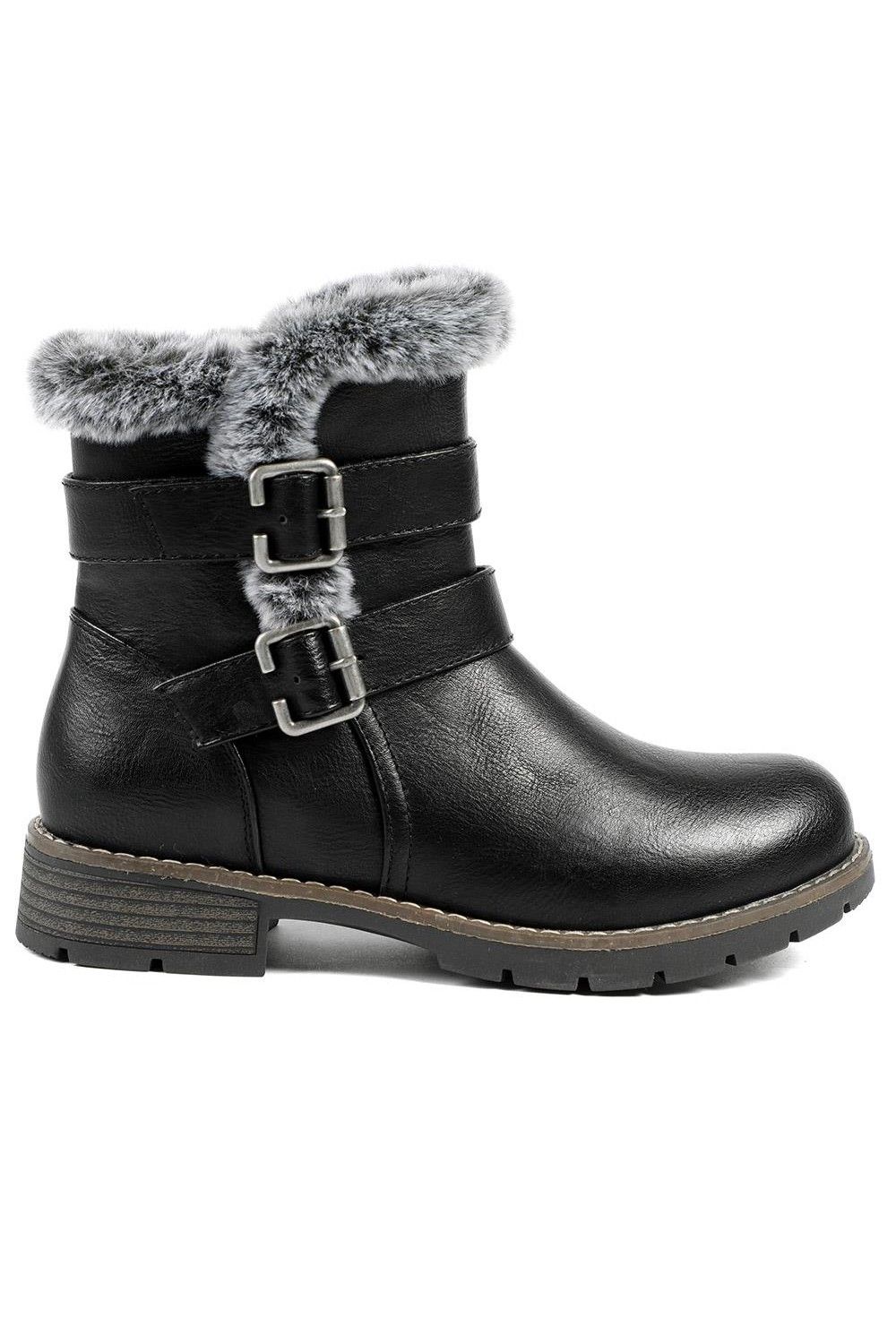 Pavers Warm Faux Fur Lined Ankle Boots