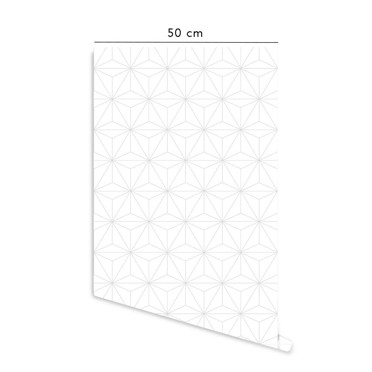 TOKYO - Papier peint vinyle adhésif gris cendré 50x300 cm