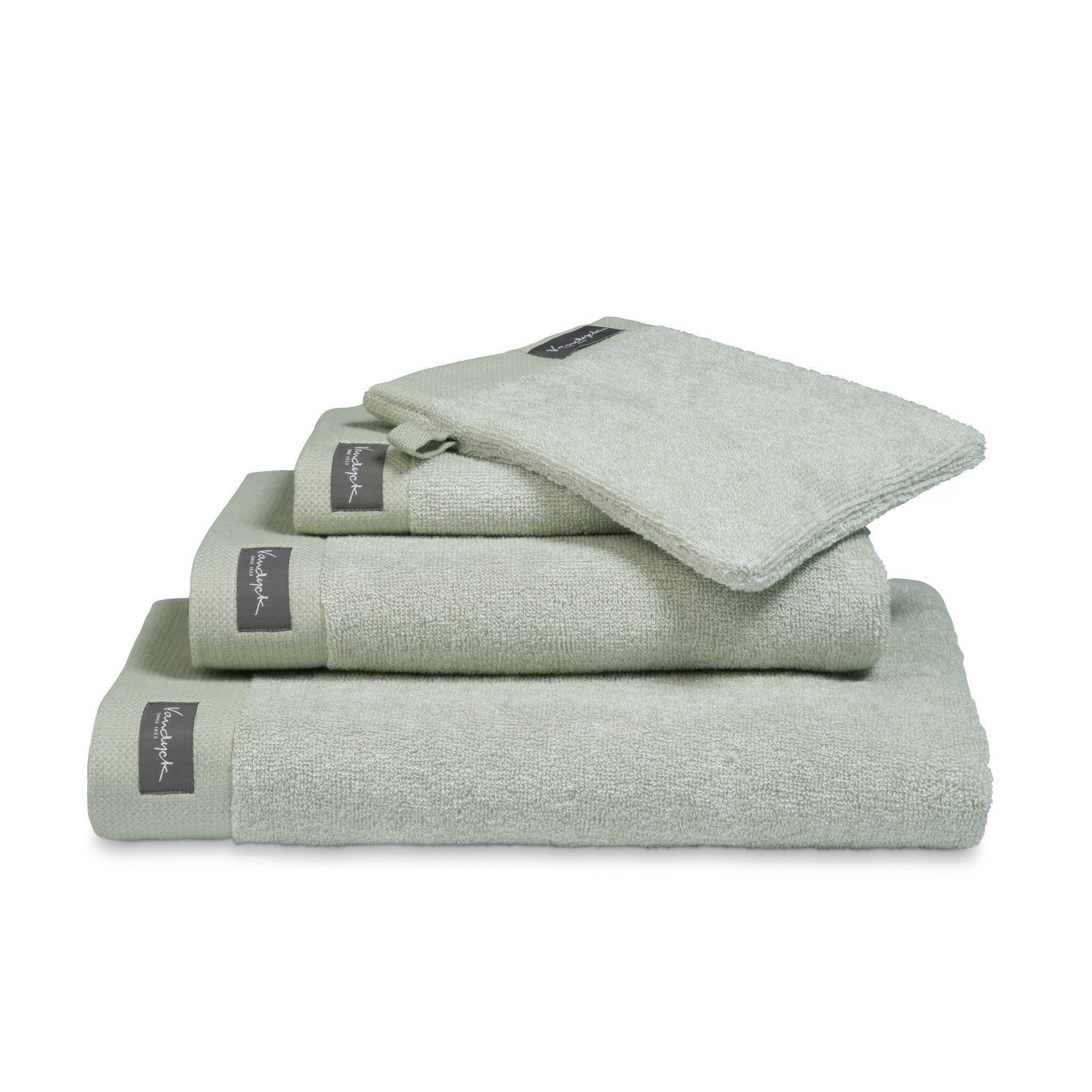 Gastendoek Home Mouliné Smoke Green   Groen   Katoen