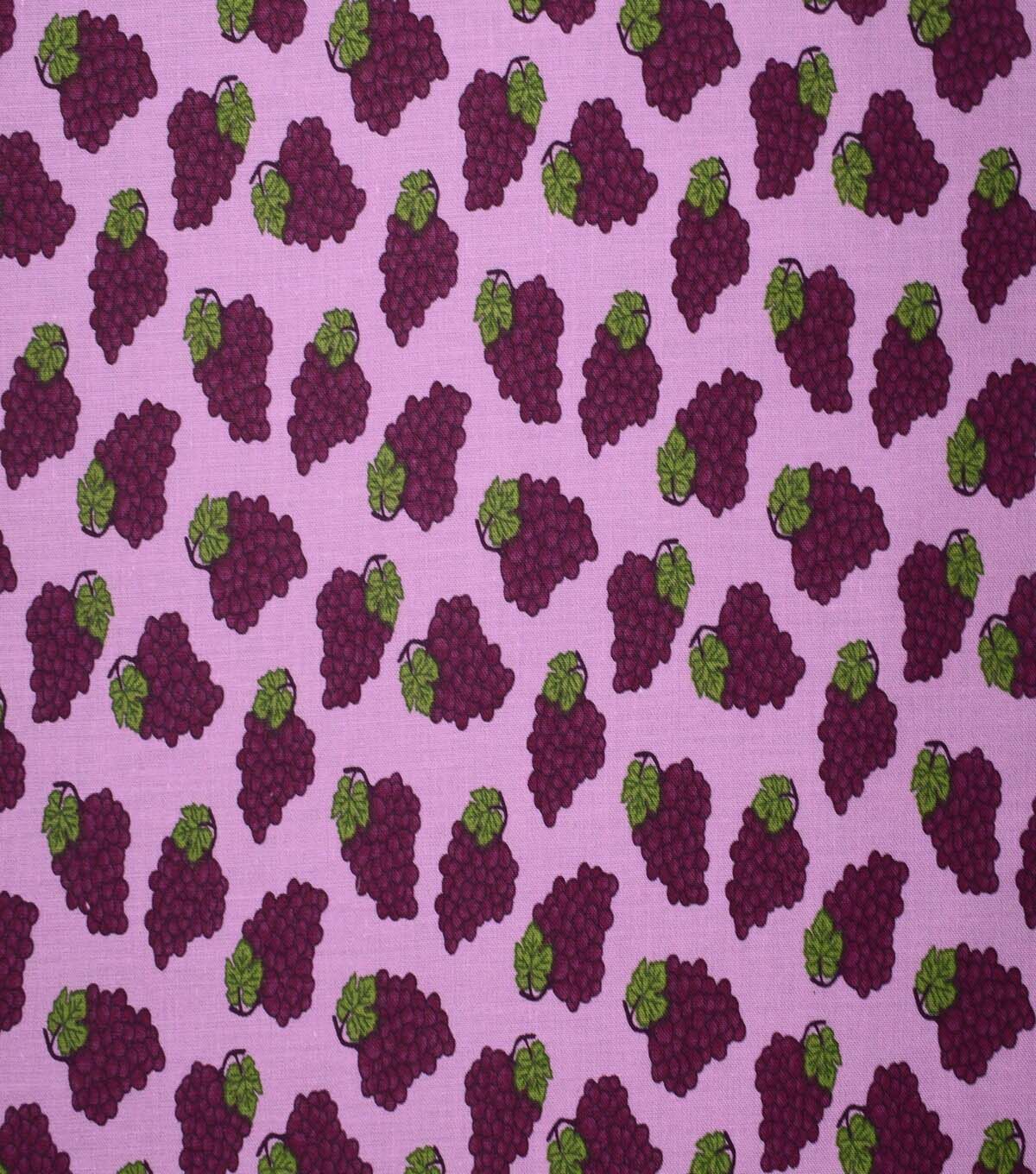 Grapes on Purple Cotton Fabric by Quilter's Showcase