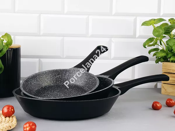 Komplet 4 garnków (8 el.) i 3 patelni (20, 24 i 28 cm) ZWIEGER - Black Stone 1Z.BS.K11