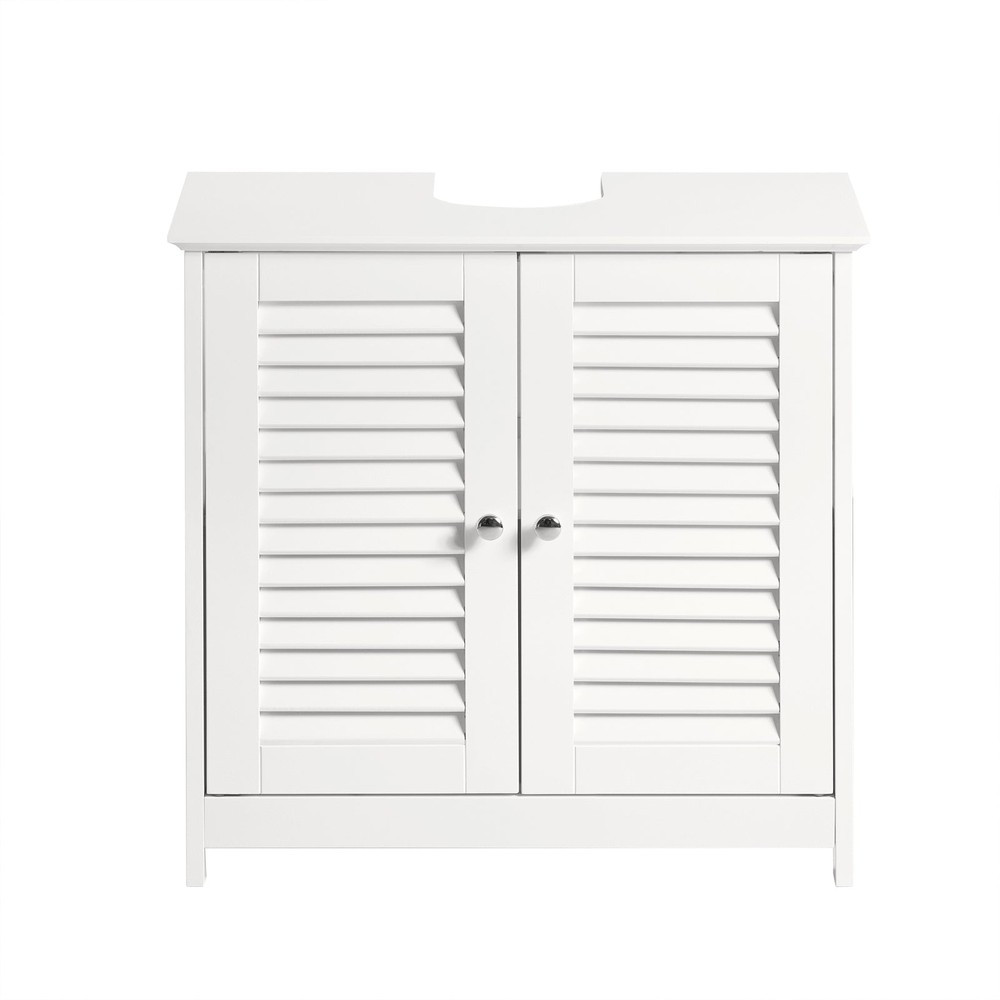 SoBuy Meble łazienkowe z 2 drzwiami Biały 60x35x58cm Rustykalny FRG237-W