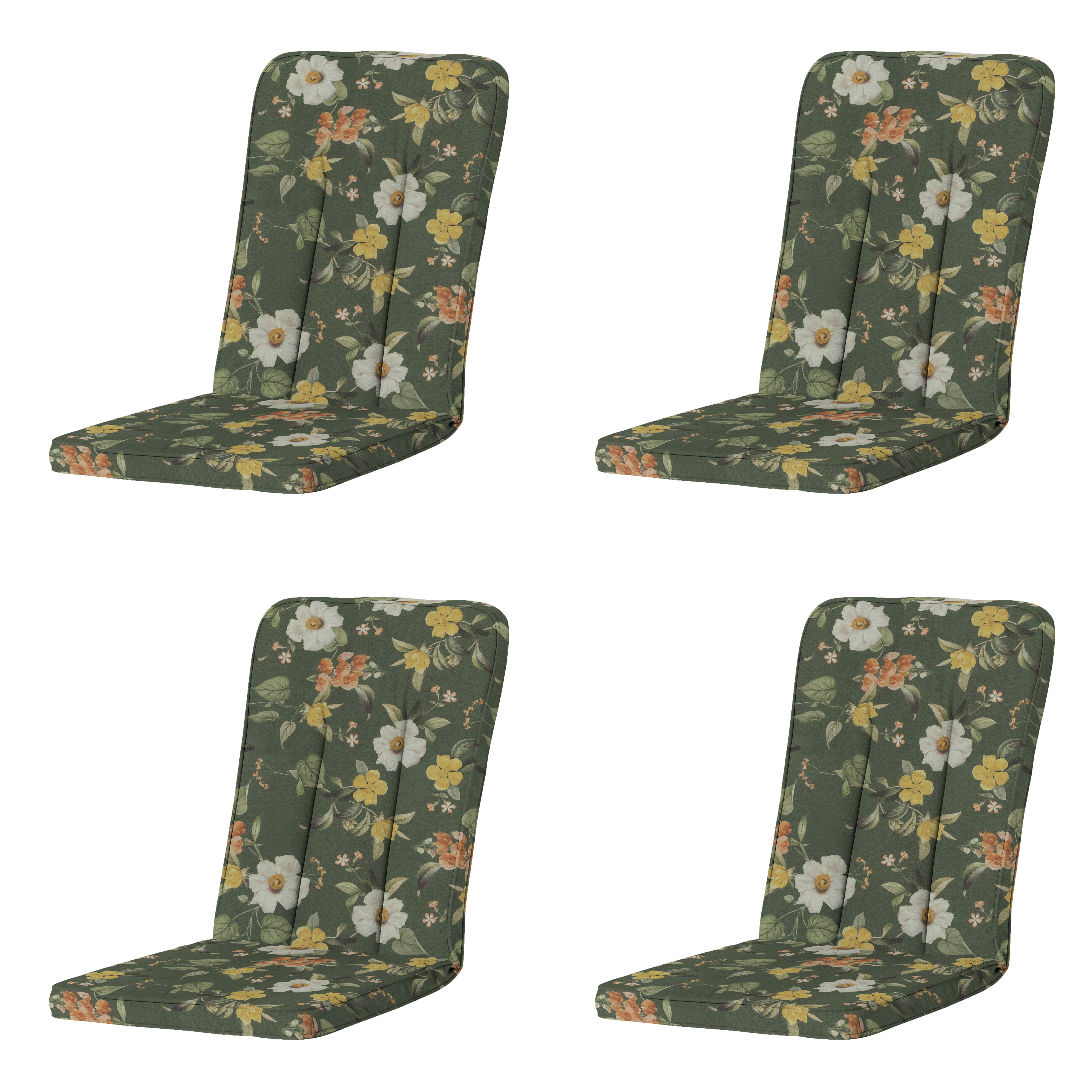 Madison tuintstoelkussen hoge rug Julliete - multikleur - 110x48x6cm - set van 4