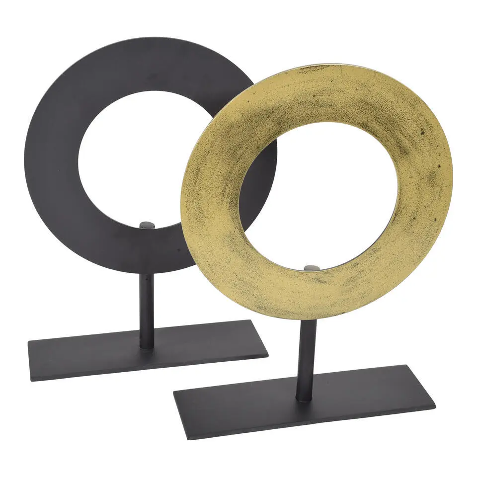 LOFT42 Joris Ornament op voet - Zwart Metaal &Oslash;25cm