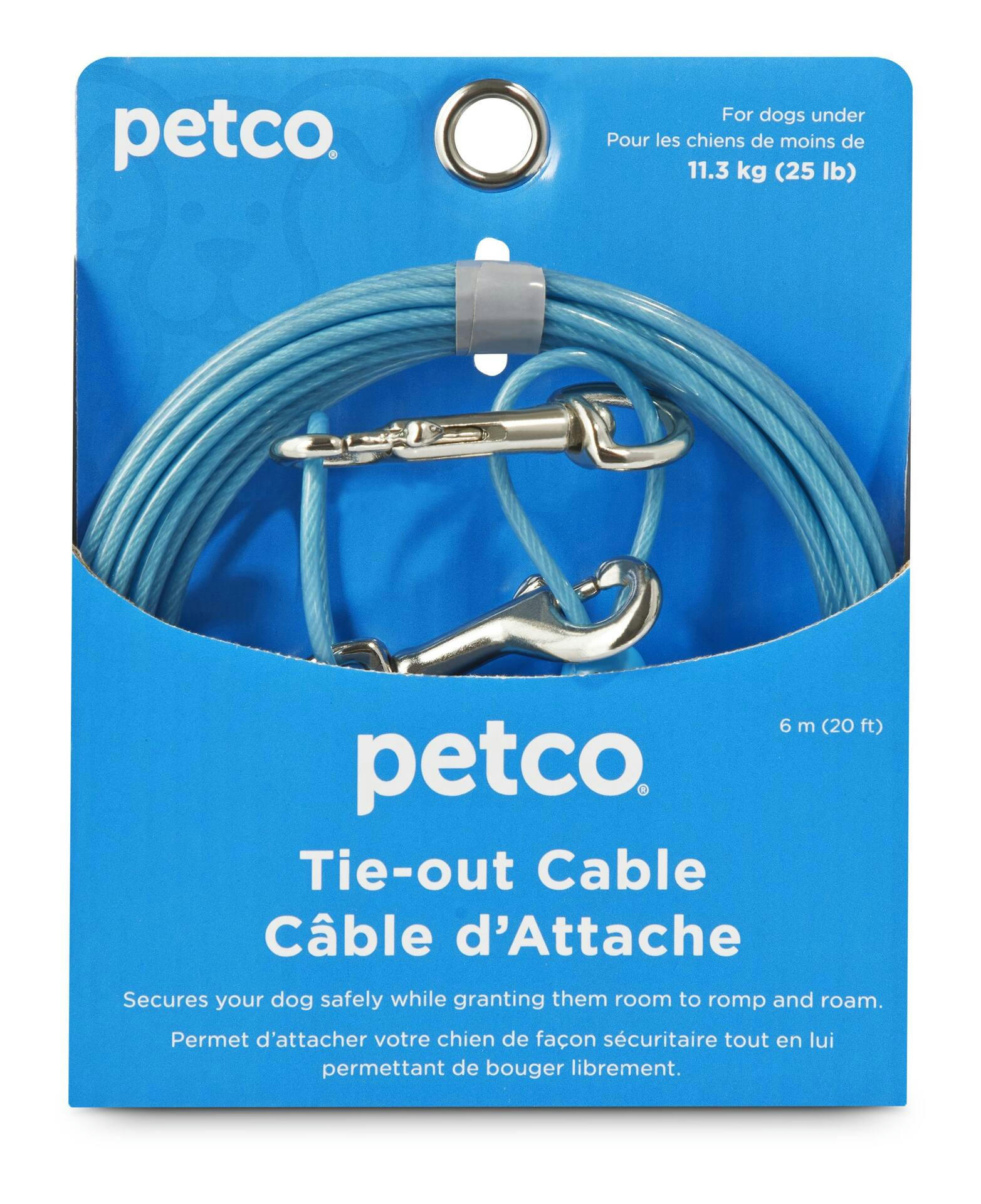 Petco Dog Tie Out Cable, 20-ft, Small, Blue