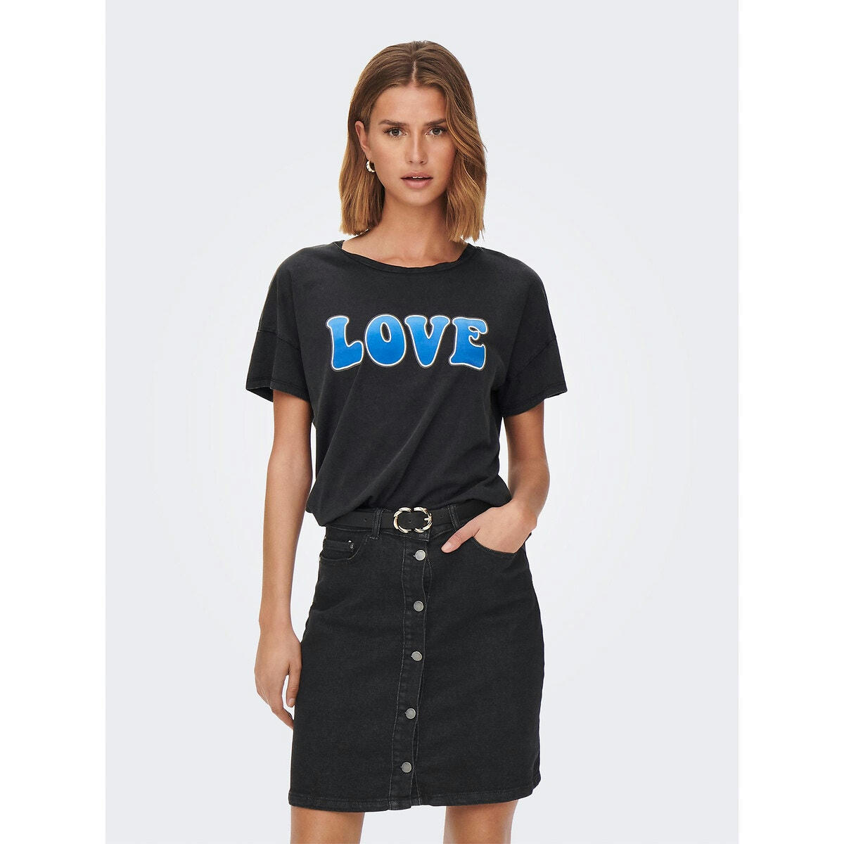 T-shirt manches courtes, message devant