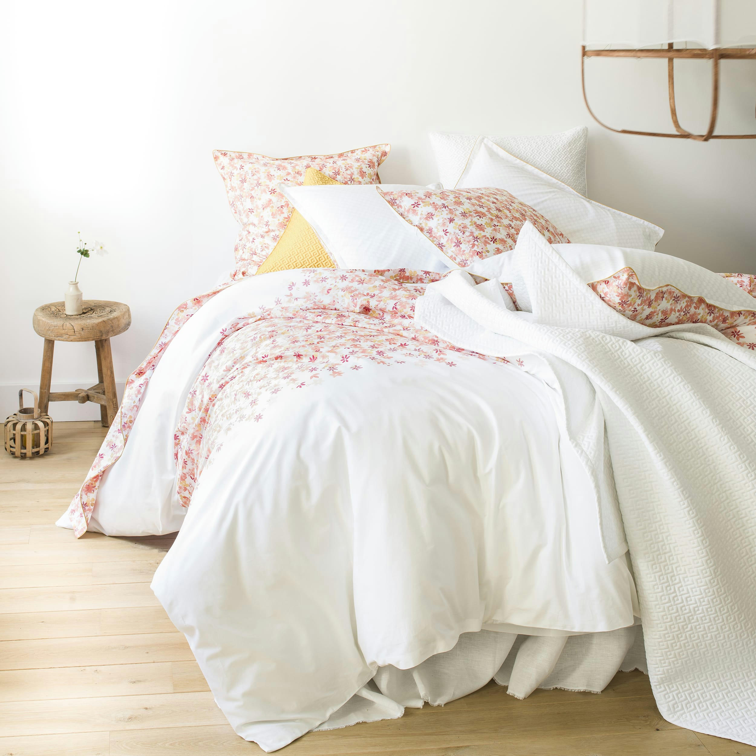 CIRCÉE - Taie d'oreiller en percale de coton rose 50x75