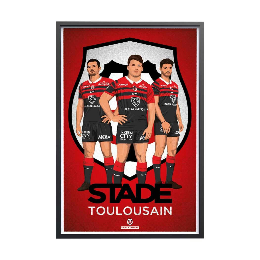 RUGBY - Affiche Rugby - Stade Toulousain - Les Rouge et Noir 40x60 cm