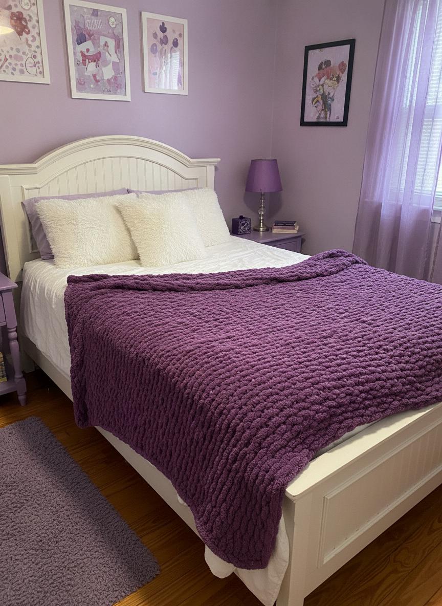 Handmade Soft Chunky Yarn Throw