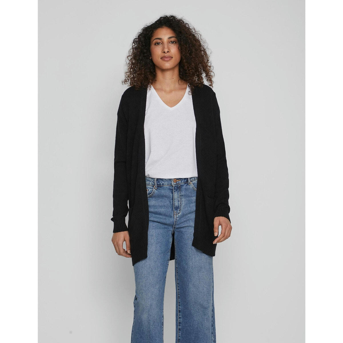 Cardigan mi-long en fine maille