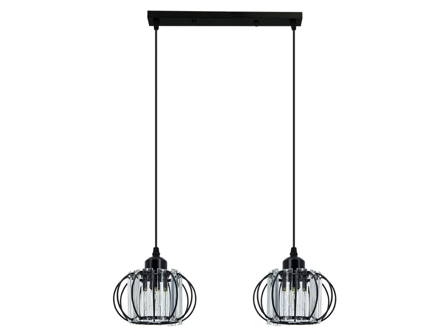 Lampa wisząca Acri 2-punktowa metalowa czarna
