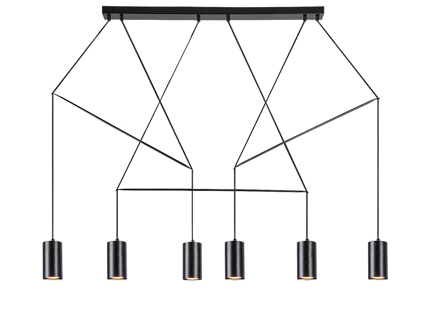 Lampa wisząca czarna Aslaug 6xGU10x15W wym: 85x117x6,5 cm Rabalux