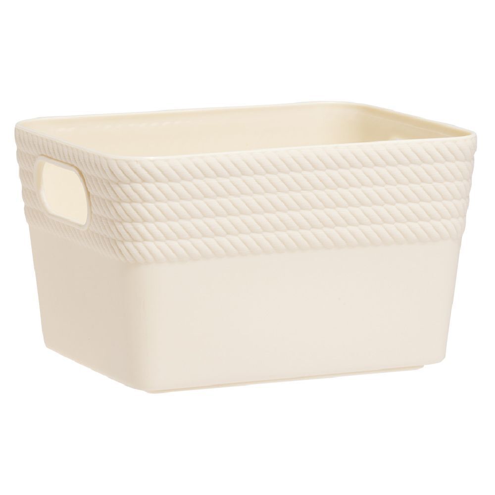 BoÎte plastique beige 14x11xH8,5cm