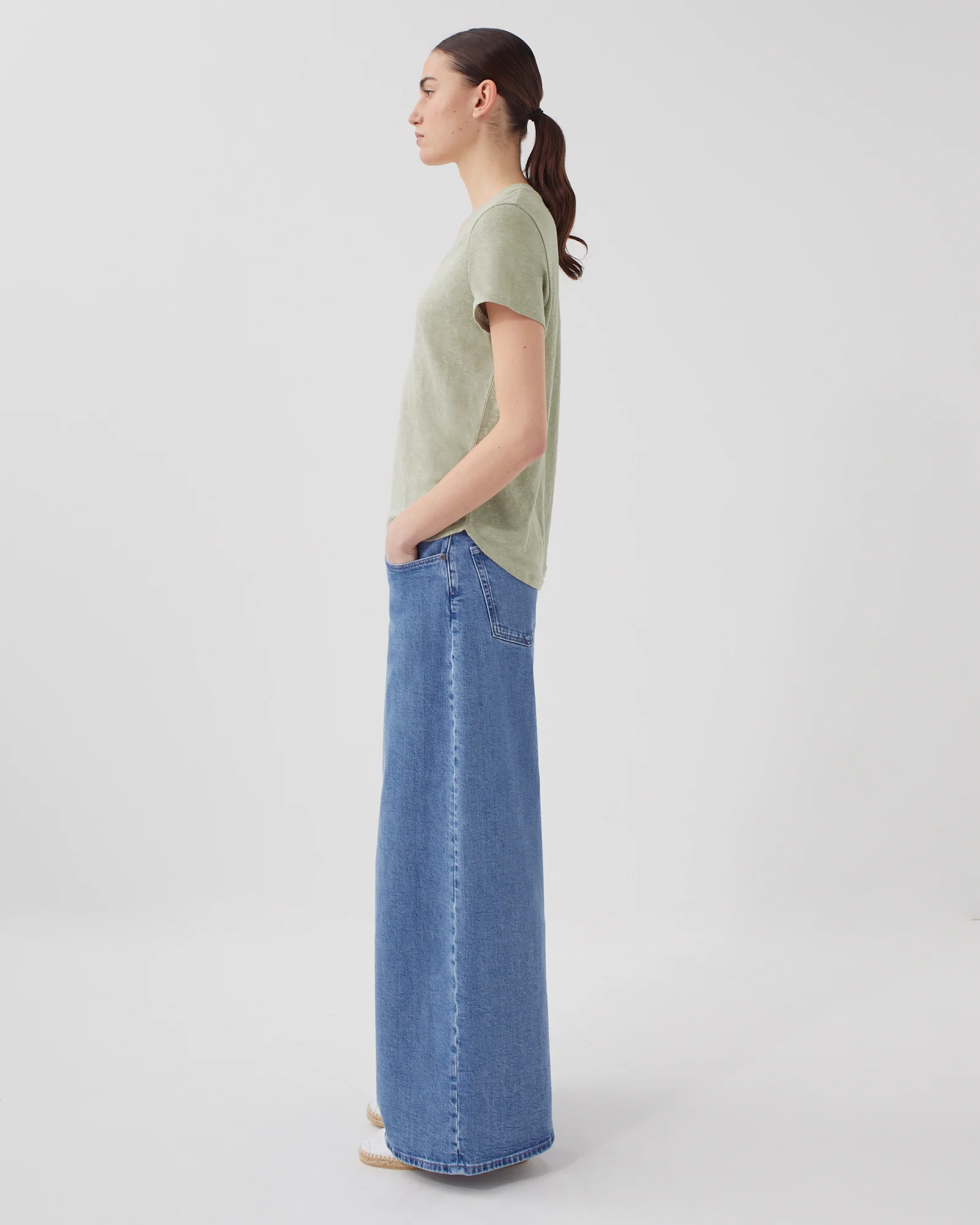 T-shirt col V en lin SARAH