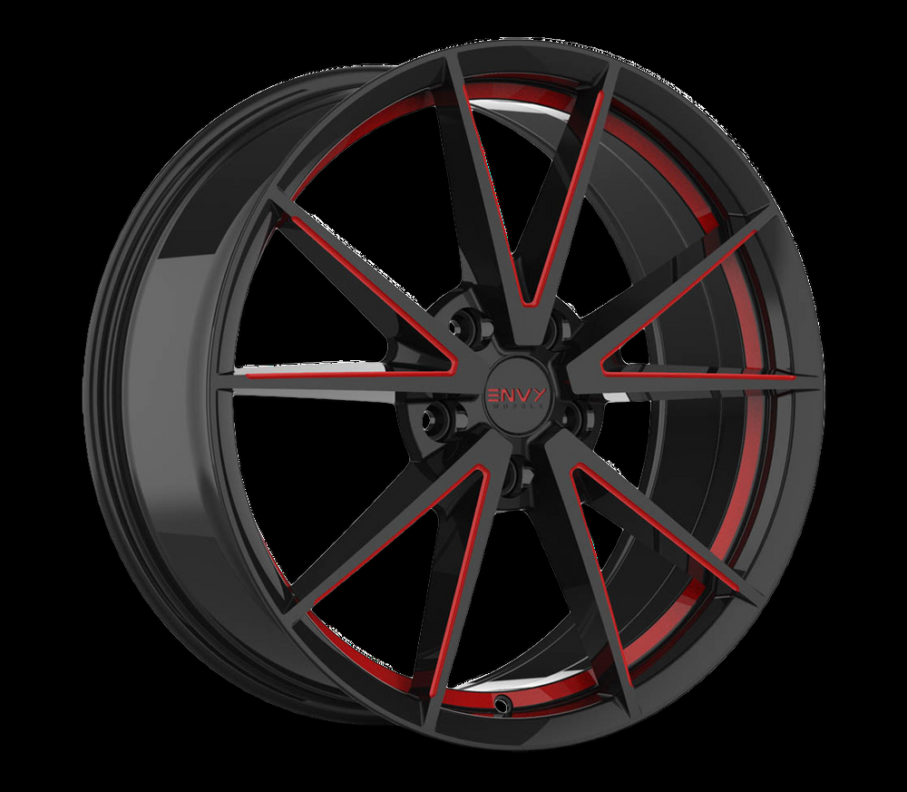 Envy EV-10 Alloy Wheel/Rim, Black/Red
