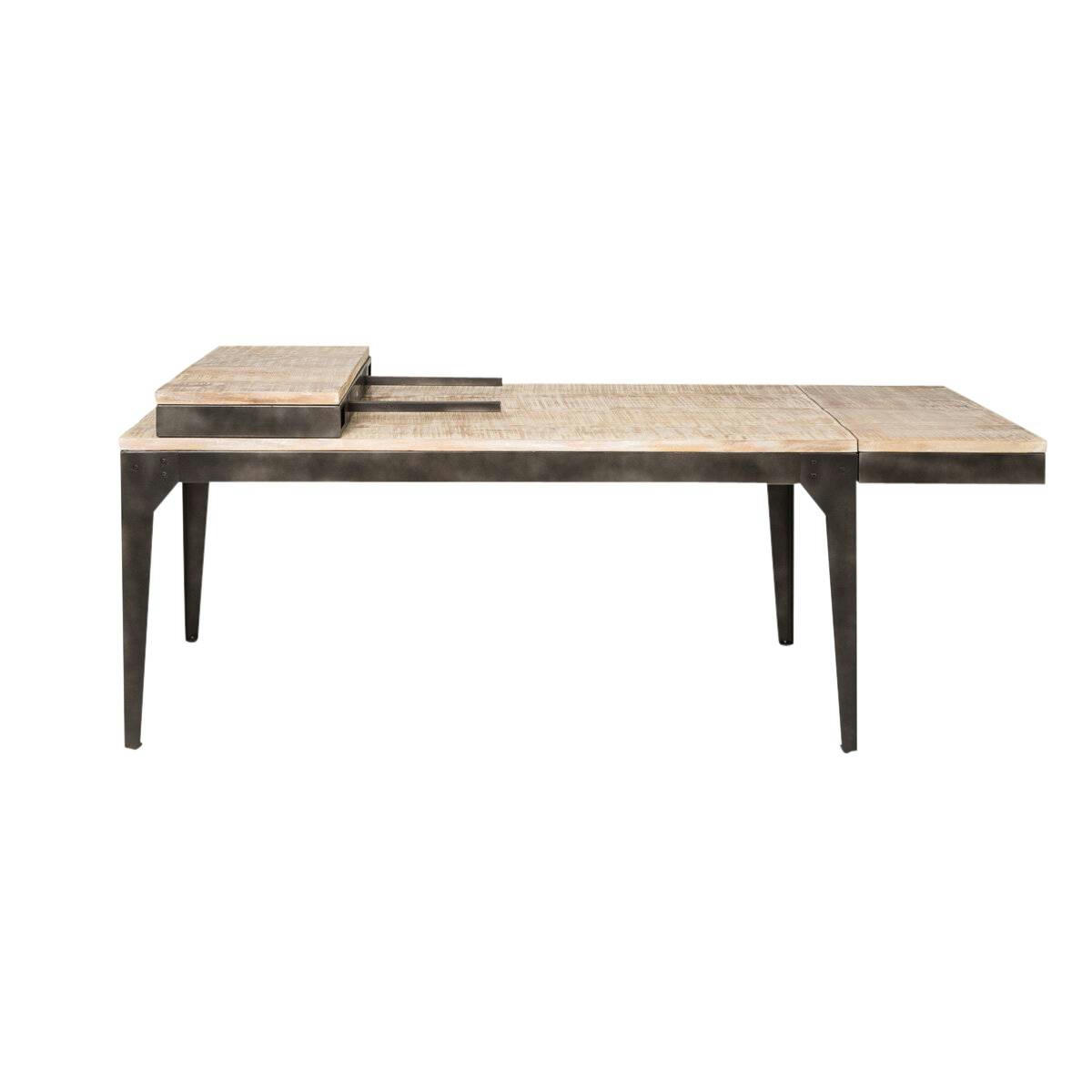 LOCKER - Table à manger en métal gris foncé 180 cm