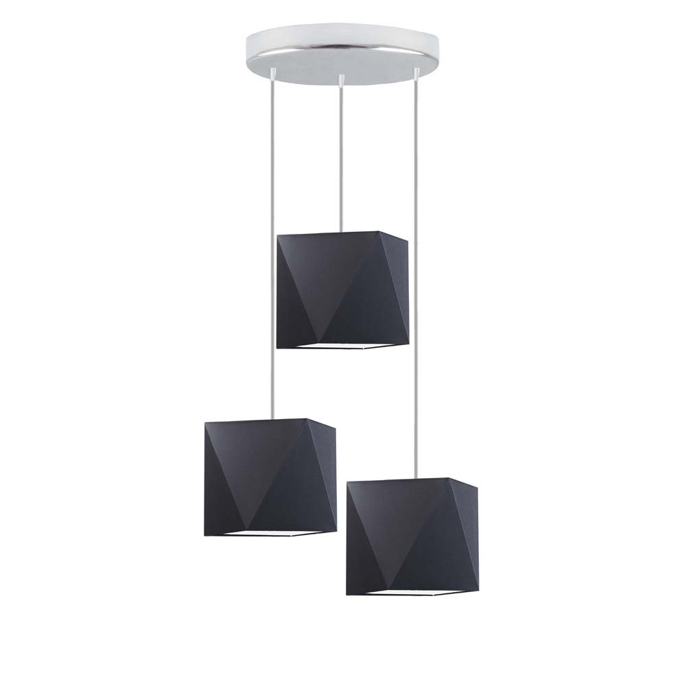 Lampa wisząca MAJORKA loft designerska Srebrny/ Czarny