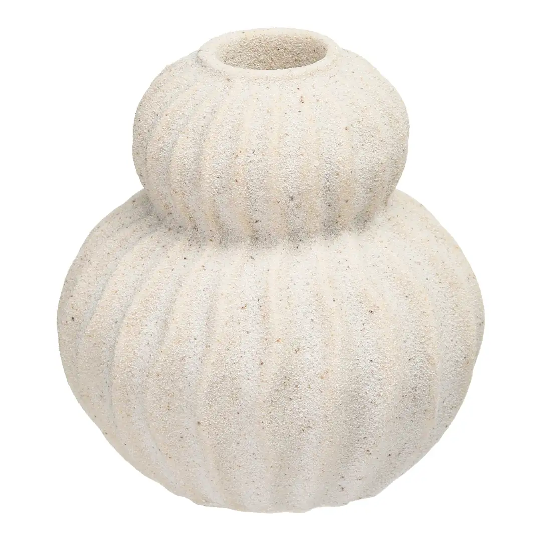 Stabkerzenhalter Curves Beige, ⌀ 10 cm, H 105 mm