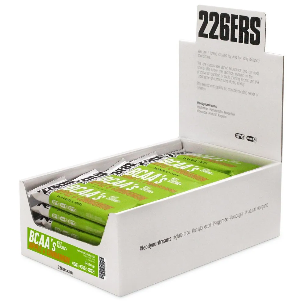 226ERS Endurance Fuel BCAA´s energy bars box apple 60g 24 units